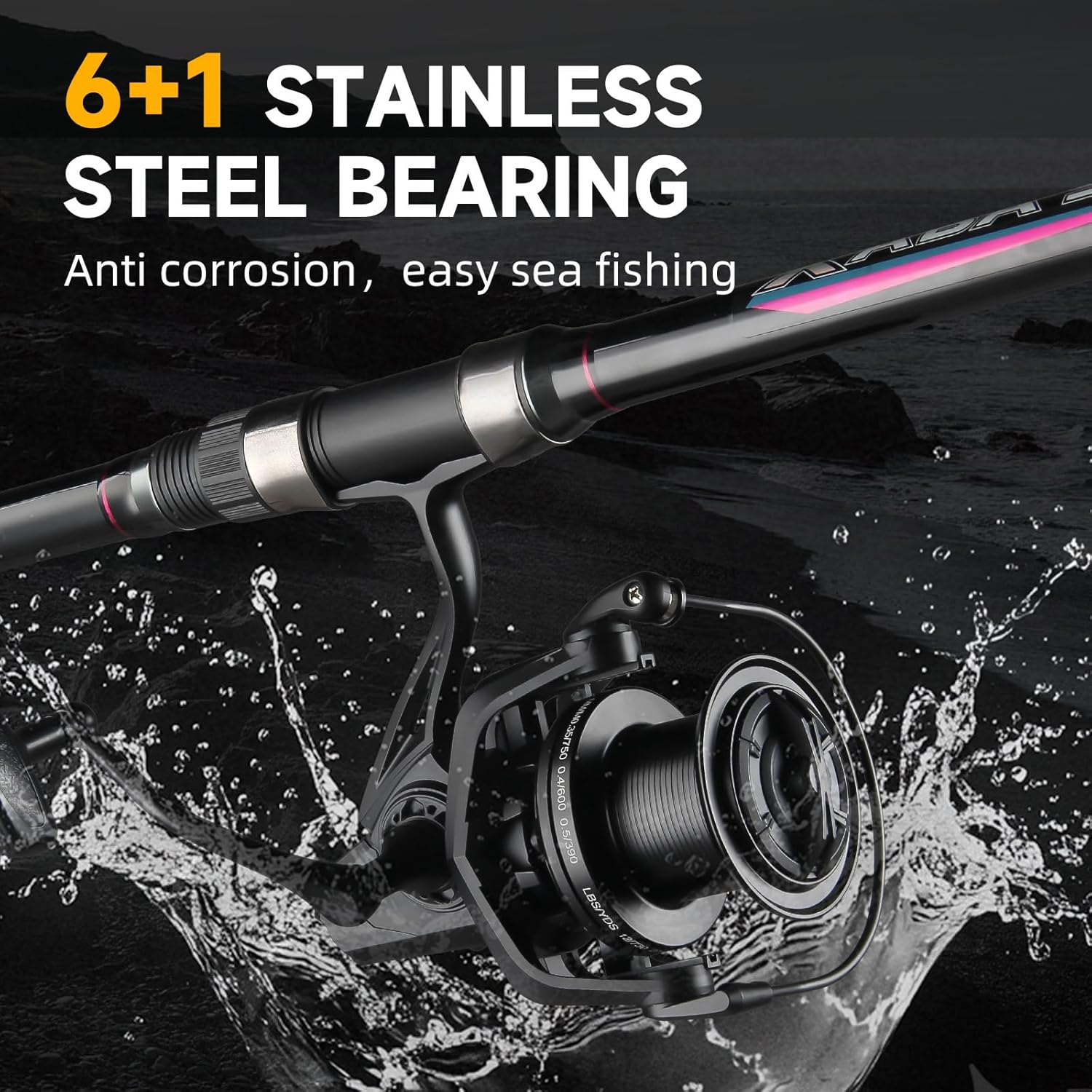 Titan Brandungsrute Angelrolle