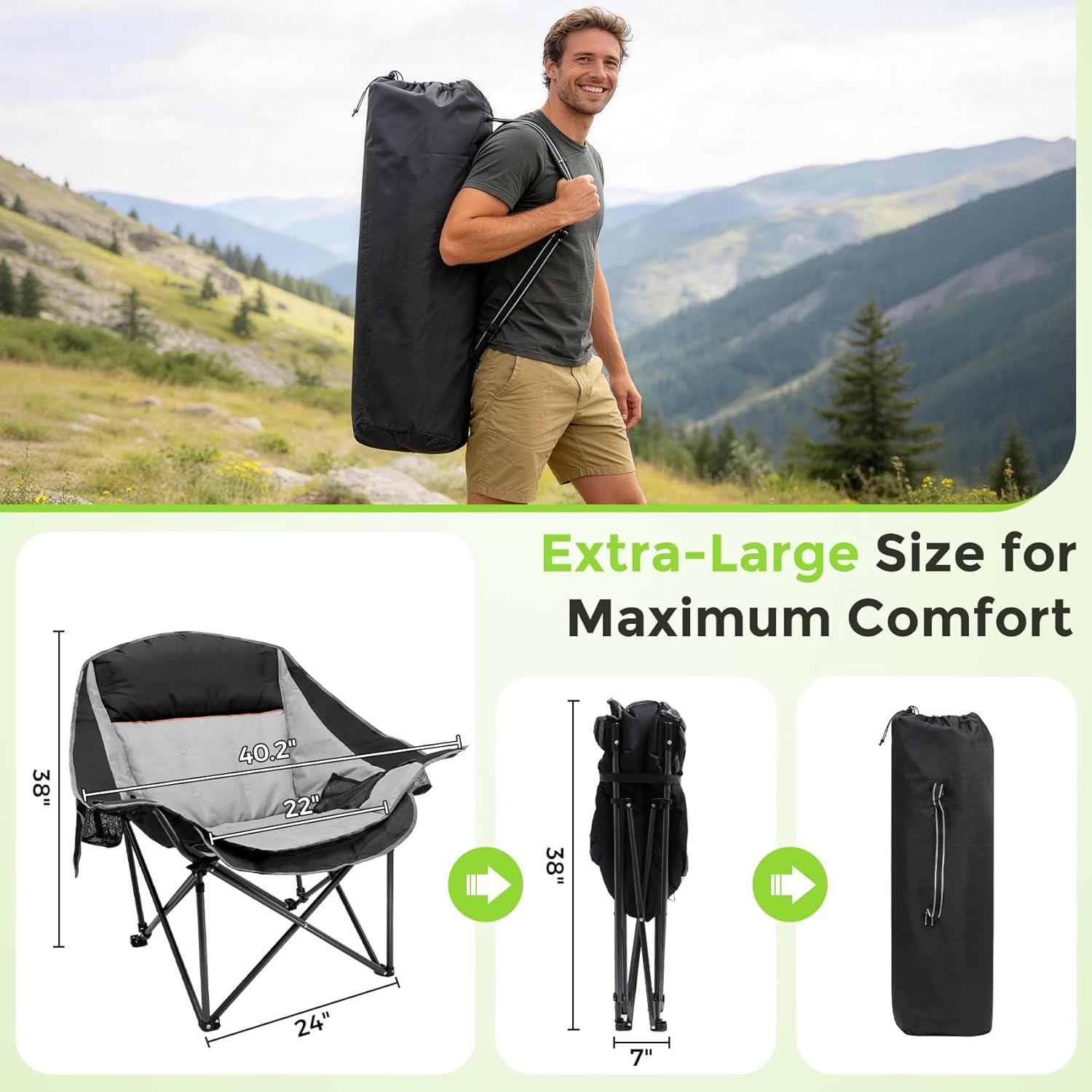 XL Angelstuhl "Comfort" gepolstert