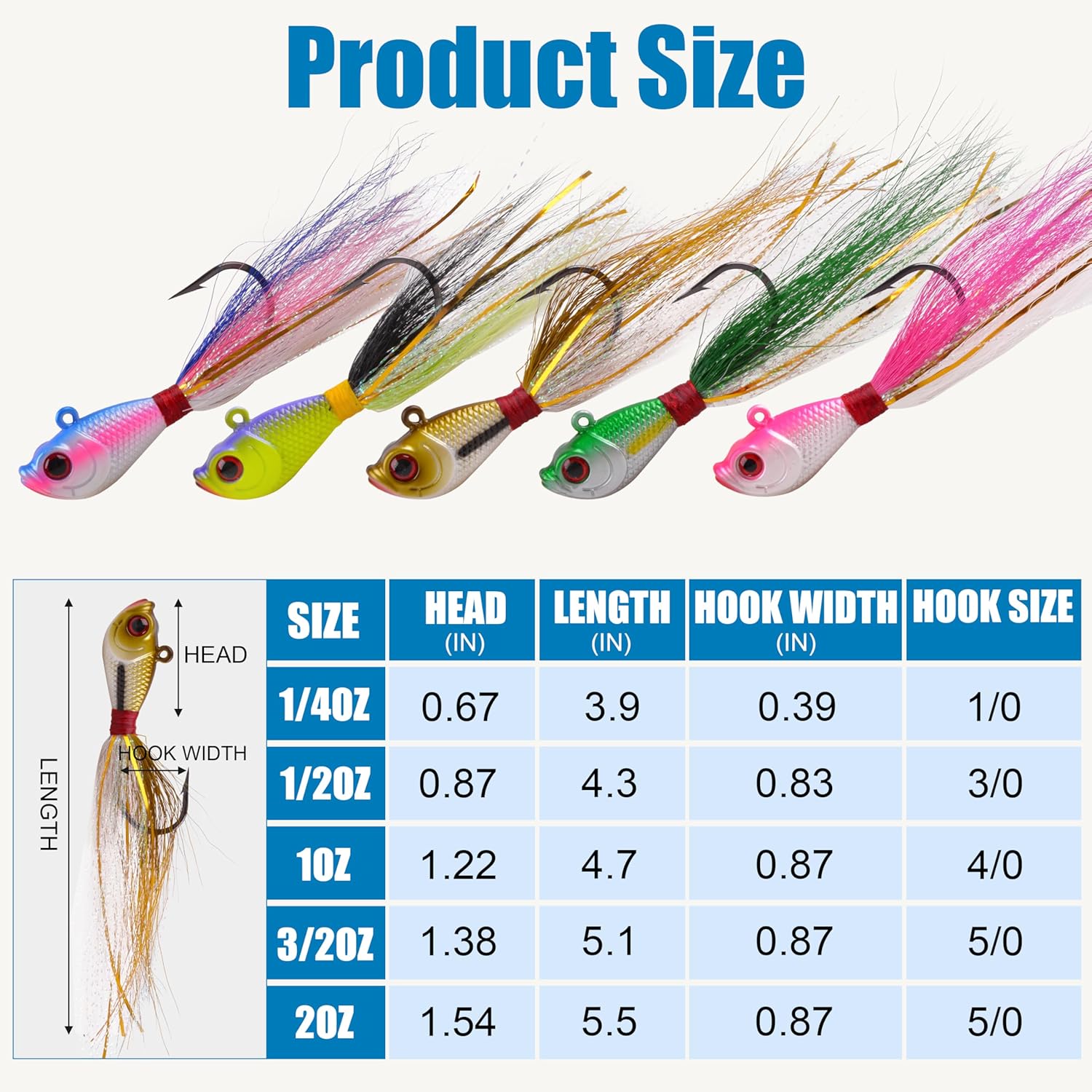TideStrike Bucktail Jigs